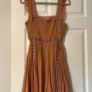Free People Midi Dress with Lace Details